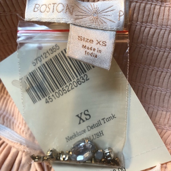 NWT Boston Proper Top Embellished Blush Peach - Picture 8 of 8